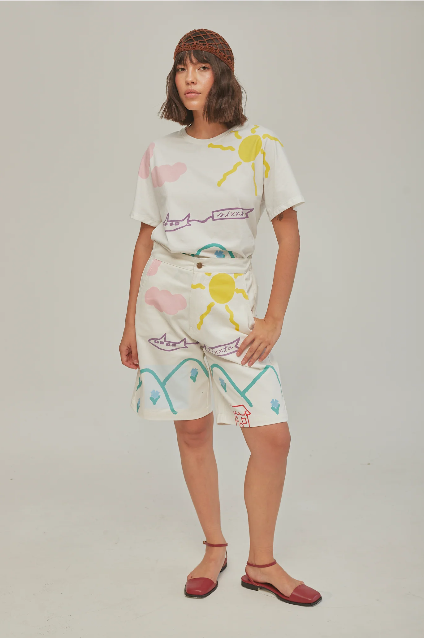 Drawing Patch Bermuda Shorts 